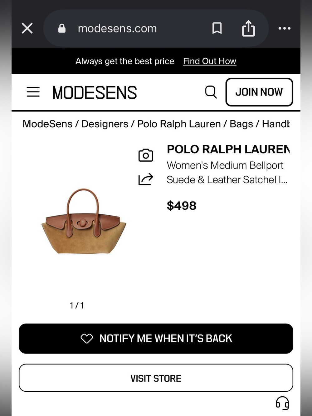 POLO Ralph Lauren East-West Suede Satchel - Picture 9 of 10